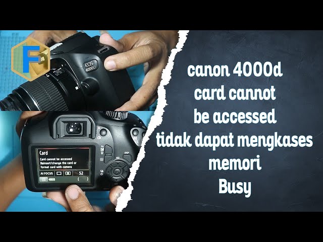 canon 4000d 3000d 100d 200d card error card cannot be accessed reinsert  change the card or format - YouTube