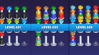 Nut Sort Playing Level From 651 to 655