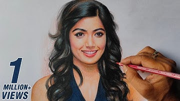 Rashmika Mandana Color Pencil Drawing Video | How To Draw | Live Art Chennai