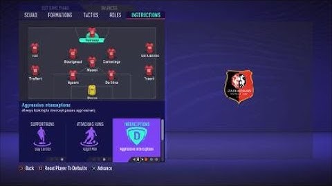 FIFA 21 Custom Tactics Recreate  4-1-4-1 of Rennes + Instructions -Replicate real system