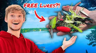 I Found $100+ in FREE FISHING LURES! (never pay again) *GIVEAWAY*