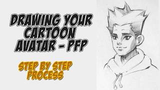 How to draw cartoon avatar profile picture step by step