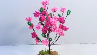 Миниатюрная сакура из бисера Мастер-Класс от Koshka2015 - цветы из бисера,  бисероплетение Bead