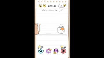 Brain test Level 29 Which cat is on the right Walkthrough