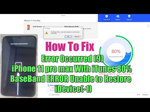How  FIX-Error Occurred9iPhone 11 pro max With iTunes 80 BaseBand ERROR Unable to Restore iDevice-1