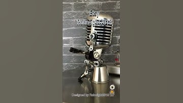 Vintage Microphone robot touch dimmer lamp table lamp - robot desk lamp