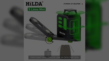 HILDA Laser Level 2 lines/5 Lines 360 Automatic Leveling Level Construction Tool Equipment Green Lig