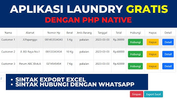 APLIKASI LAUNDRY GRATIS DENGAN PHP NATIVE