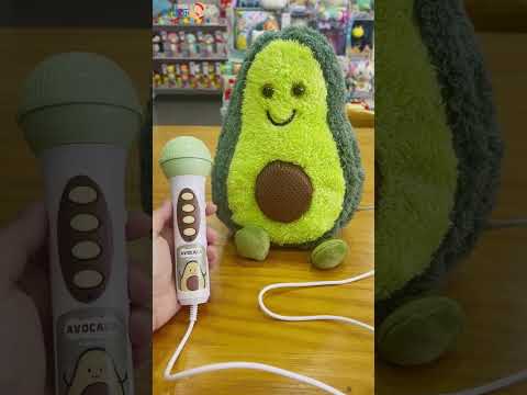 М’яка іграшка Караоке Авокадо з функцією запису голосу музика регулювання гучності для дітей від 3 років на батарейках, видео 1