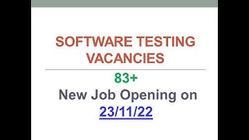 | 23 Nov 2022 | Manual & Automation Testing Jobs | @Software Testing Vacancies