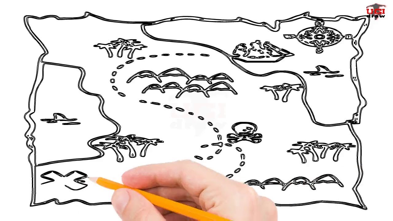 how to draw a map How To Draw A Treasure Map Step By Step Easy For Beginners Kids