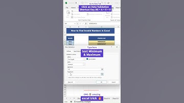 How to Find Invalid Numbers in Excel | Circle Invalid Data 🔥👍| #youtubeshorts #excel #shorts #trick