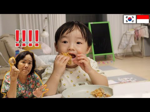 한국 치킨을 처음 드셔 보시는 인도네시아 장모님 반응! [SUB]