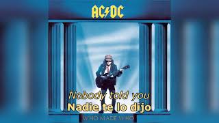 Video thumbnail of "Who Made Who (Español/Inglés) - AC/DC"