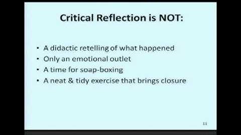 Deepen Learning through Critical Reflection