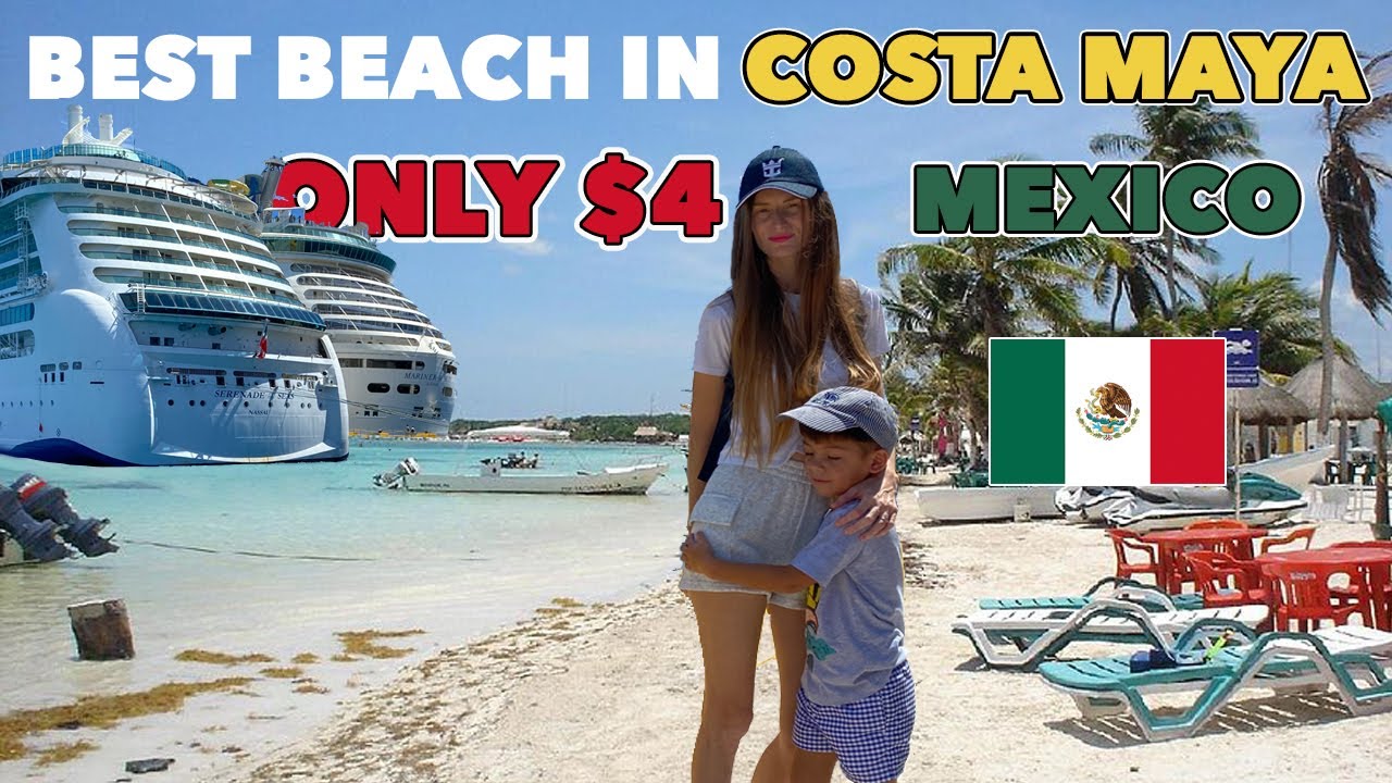 How to get to the best beach in Costa Maya Mexico for ONLY $4 from the Cruise Port. Mahahual Beach.