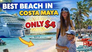 How to get to the best beach in Costa Maya Mexico for ONLY $4 from the Cruise Port. Mahahual Beach. screenshot 1