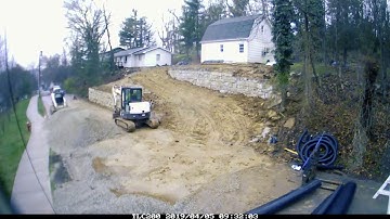 Retaining Wall Time Lapse - Verti-Block Slip Repair Install Athens, Ohio