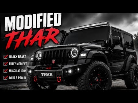 Drive modified black thar 😍#viral #automobile #thar #mahindra #1million 