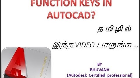 AUTOCAD FUNCTION KEYS IN TAMIL