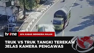 Detik-Detik Kecelakaan Truk Tabrak Truk Tangki Terekam CCTV, 3 Orang Alami Luka | AKIM tvOne