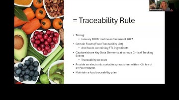 Food Safety Virtual Office Hours: Introduction to the FDA Food Traceability Rule (Part 2)