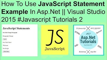 How to use javascript statement example in asp.net || visual studio 2015 #javascript tutorials 2