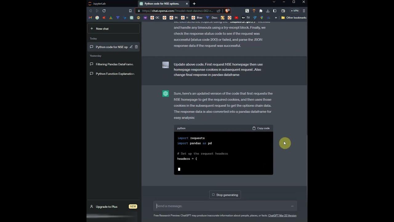 Ask ChatGPT | Generate Python code to get Option Chain data - YouTube