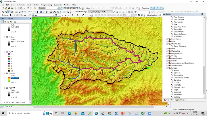 RS & GIS QA1: How to Create Watershed using pour point || Delineation of watershed using pour point