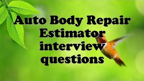 Auto Body Repair Estimator interview questions