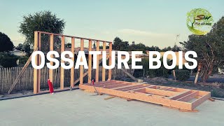 Construction Maison Ossature Bois  Assemblage des premiers Murs