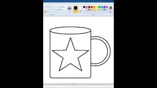 Cup drawing in ms paint | Tea cup drawing  | #shorts #drawing #viral #mspaint #mspaintart