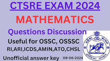 OSSC CTS MATHEMATICS QUESTIONS ANSWER |Jr MVI,Jr Mining Officer and Tracer EXAM | BY BISWAL SIR