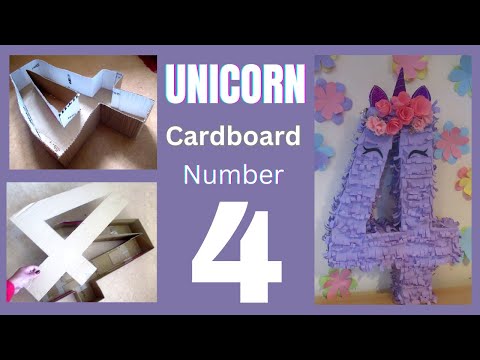Unicorn Cardboard Number 4 / How to make number 4 with cardboard