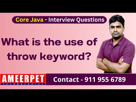 What is the use of throw keyword | Ameerpet Technologies | By Srinivas