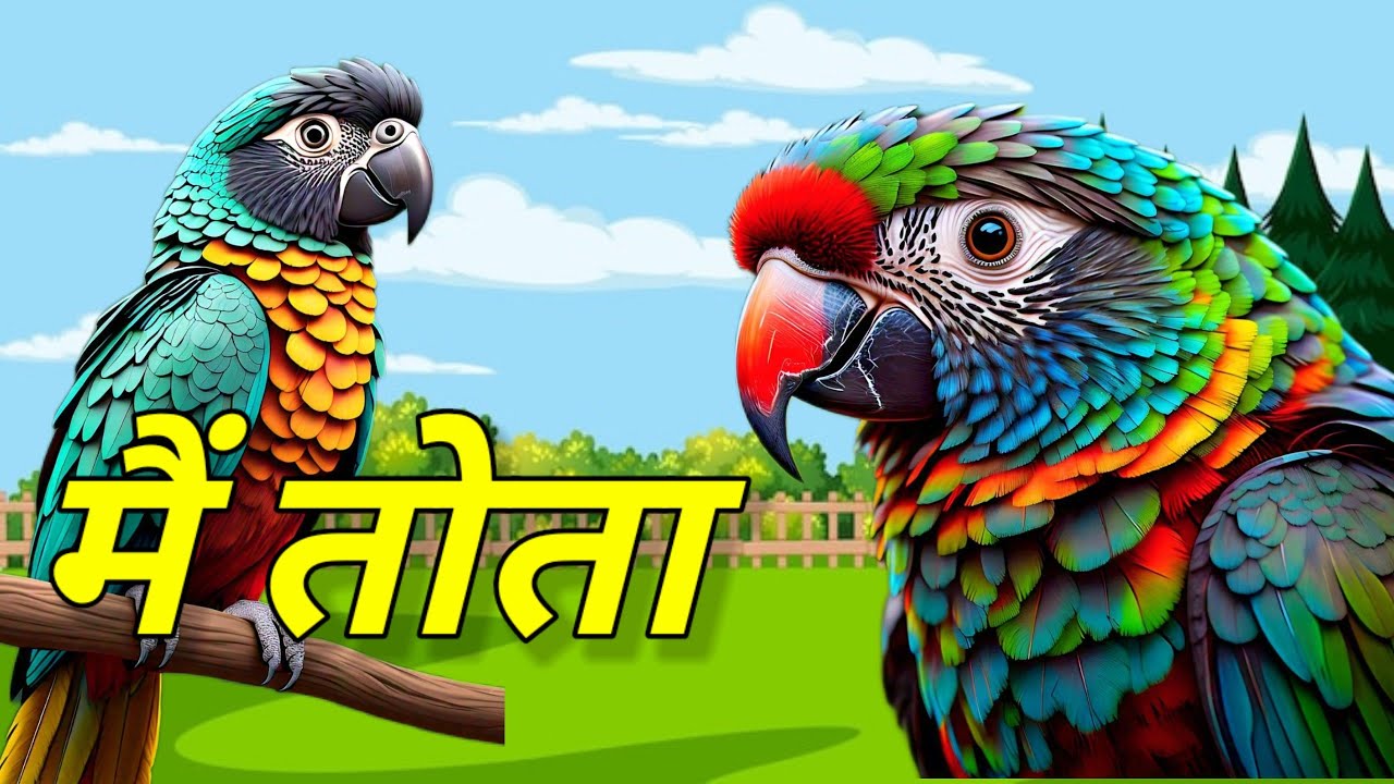 Mein Tota Hare Rang Ka | Tota Maina | Mithu Mithu | Hindi Rhymes | Kids ...