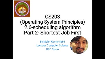 CS203 2.6 Scheduling Algos Part 2-Shortest Job First By Mohit Kumar Saini GPC Churu