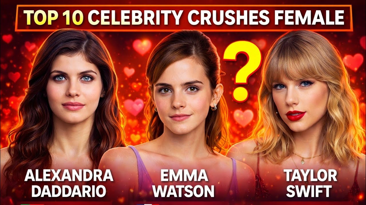 Top 10 Most Desired Female Celebrities in the World 😍