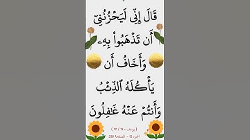 الآية 13 من سورة يوسف @أجملتلاواتالقرآنالكريم-ض8ظ #ايات_قرانيه_قصيره #القران_الكريم #الشيخ_الحصري