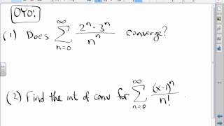 CA Calculus BC Video Lesson 8-10 More work with Ratio Test