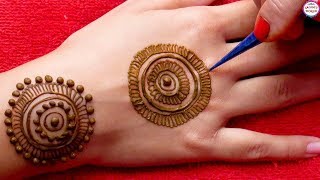 सुन्दर मेहँदी डिज़ाइन | Latest Gol Tikki Mehndi Design | Arabic Mehndi  by Jyoti Sachdeva