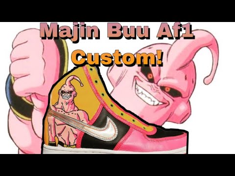 Múltiple escena Mentalidad ANIME MAJIN BUU NIKE AIR FORCE SHOE CUSTOM “Satisfying” - YouTube