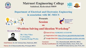 Session on Problem Solving and Ideation Workshop