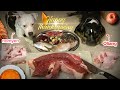 🐶🐶Pit Bulls eat Special Raw Combo for Thanksgiving Day 2020 [ASMR] MUKBANG 犬が生の肉を食べる[咀嚼音] Dog VLOG