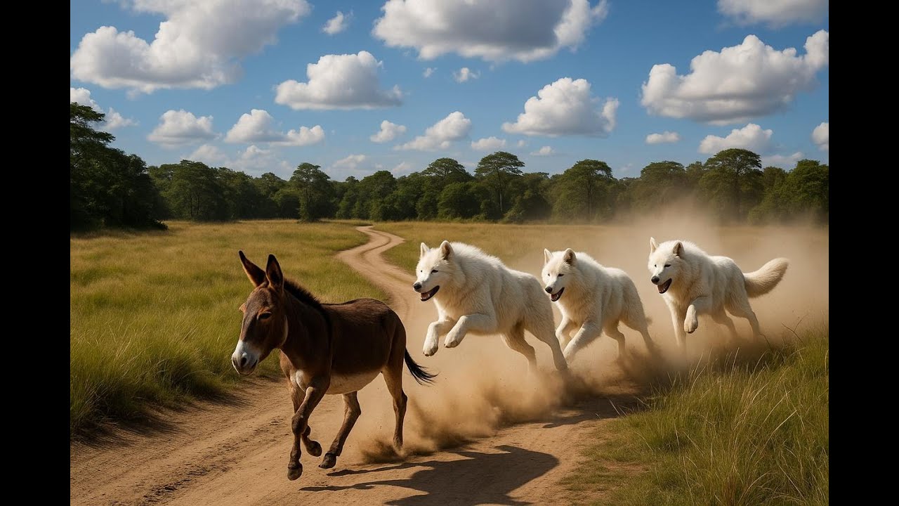 A Lone Wild Donkey Hunted by Four Bears in the Vast Grasslands – Heart-Pounding Chase eps 5