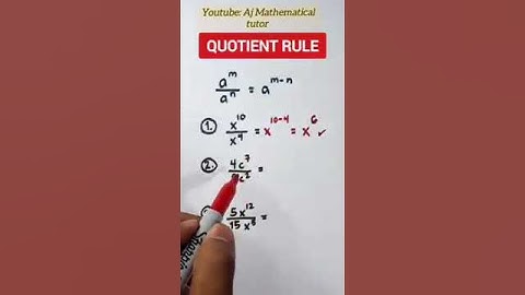quotient rule : Law of Exponents #ajmathematicaltutor