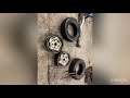 Flipping steel wheel centres! V8 pickup skid wheels!