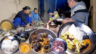 bhumi and sarmla cook buff curry and chicken curry for friends || Dinner ||