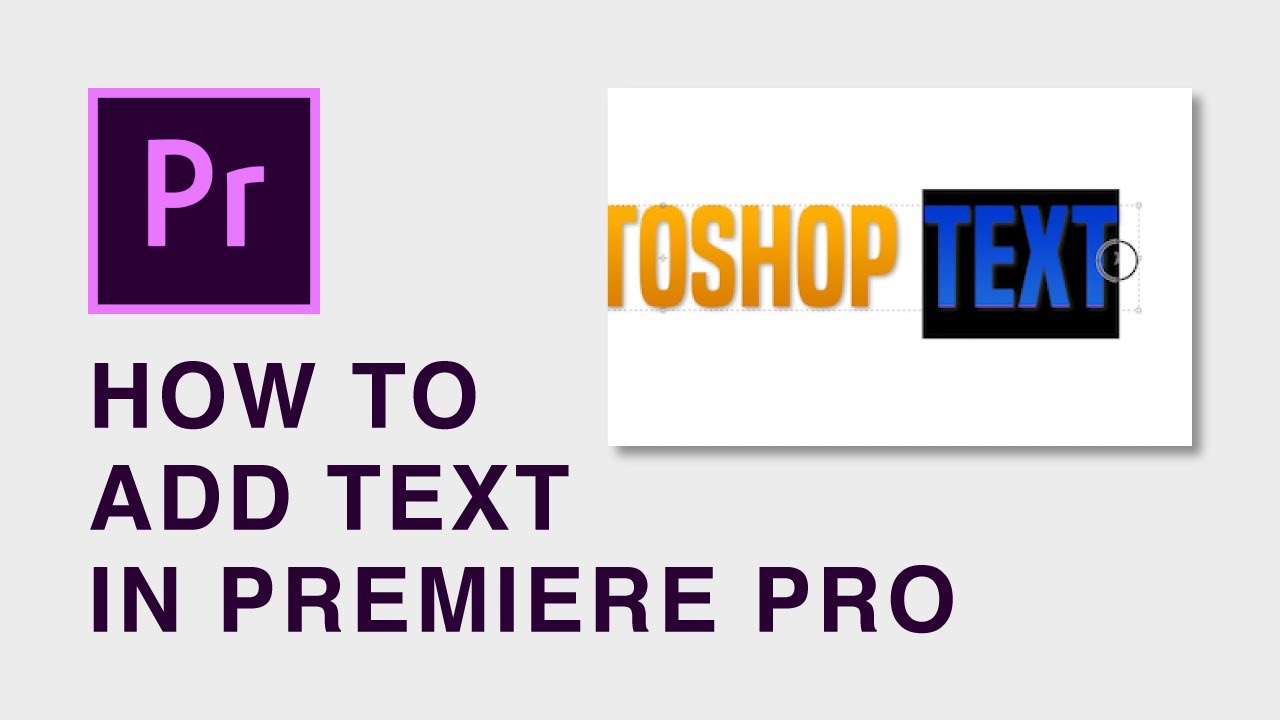 How to add title in Premiere Pro YouTube