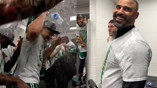 Celtics Head Coach Ime Udoka Speech at the Locker Room During Winning Celebration Goes to NBA Finals